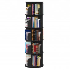 360° Rotating Stackable Shelves Bookshelf Organizer - Black